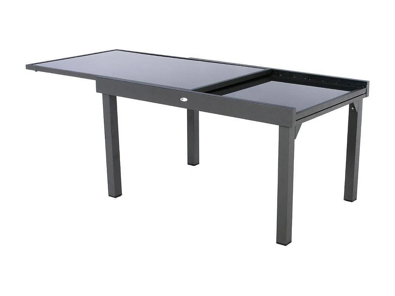 Table extensible rectangulaire en verre Piazza 6/10 places Gris anthracite - Hespéride