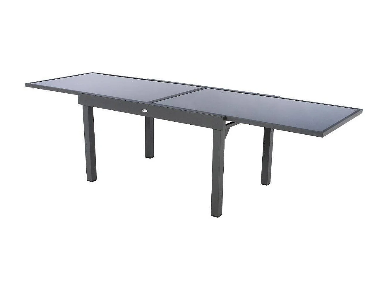 Table extensible rectangulaire en verre Piazza 6/10 places Gris anthracite - Hespéride