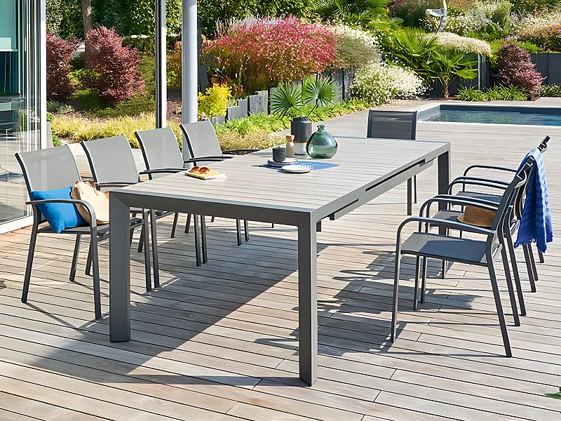 Table de jardin rectangulaire aluminium Evasion 6/10 places - Hespéride
