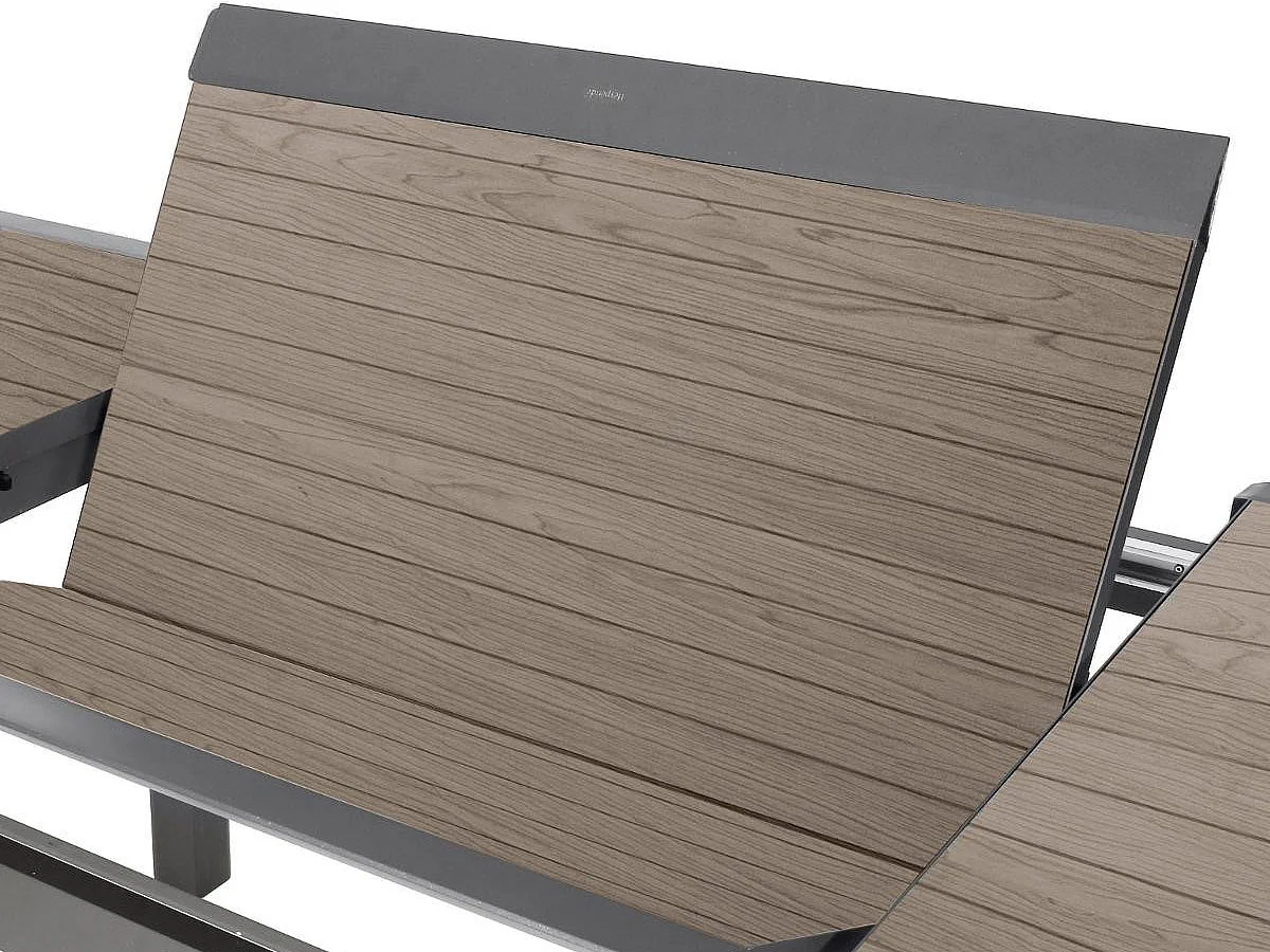 Table de jardin aluminium extensible Allure Effet bois muscade & Graphite - 10 places - Hespéride