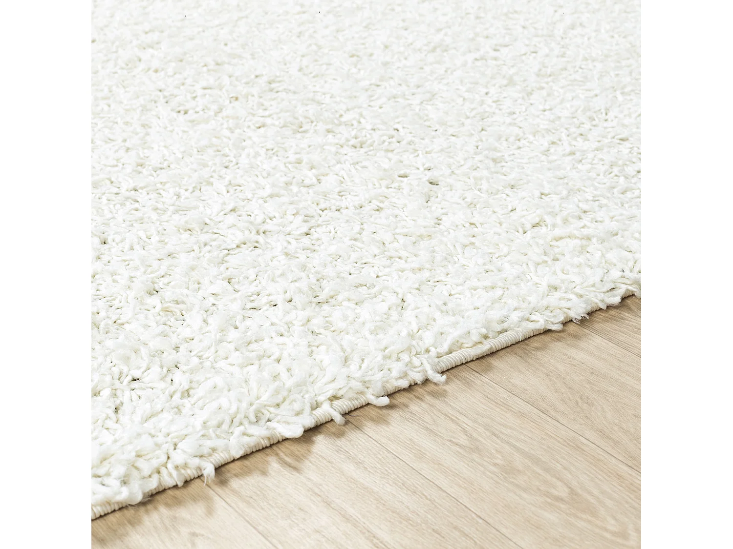 Tapis Shaggy Uni - Blanc - 120x170cm - LILLY