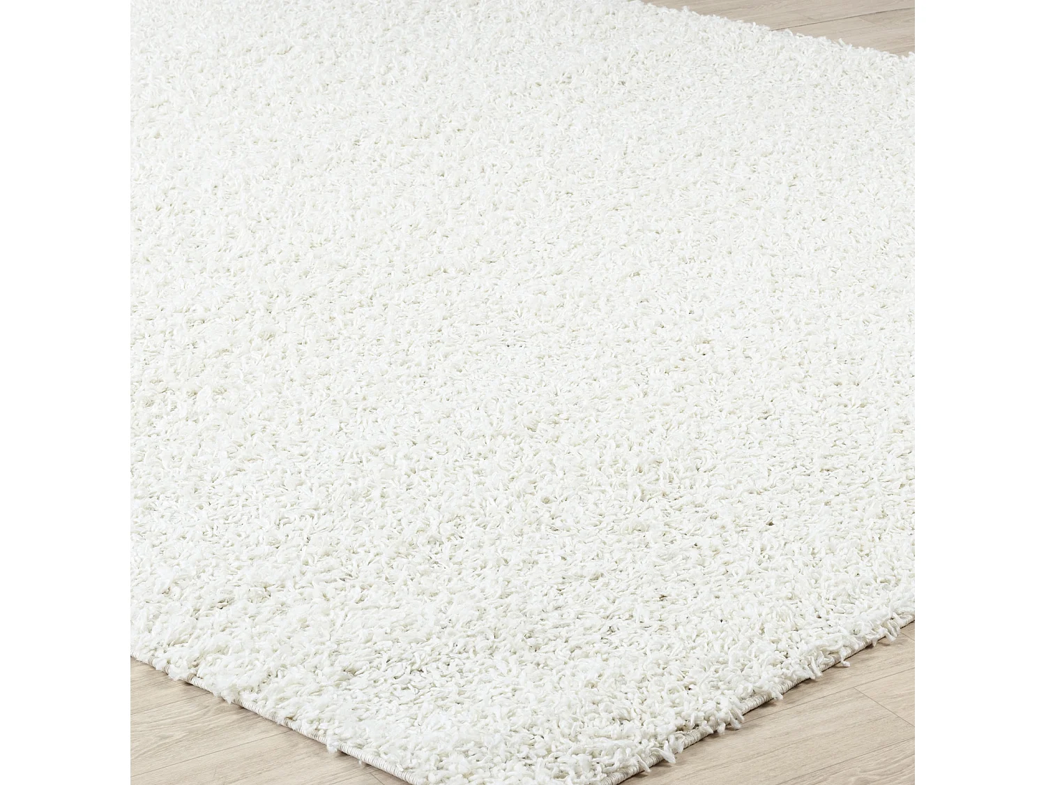 Tapis Shaggy Uni - Blanc - 120x170cm - LILLY