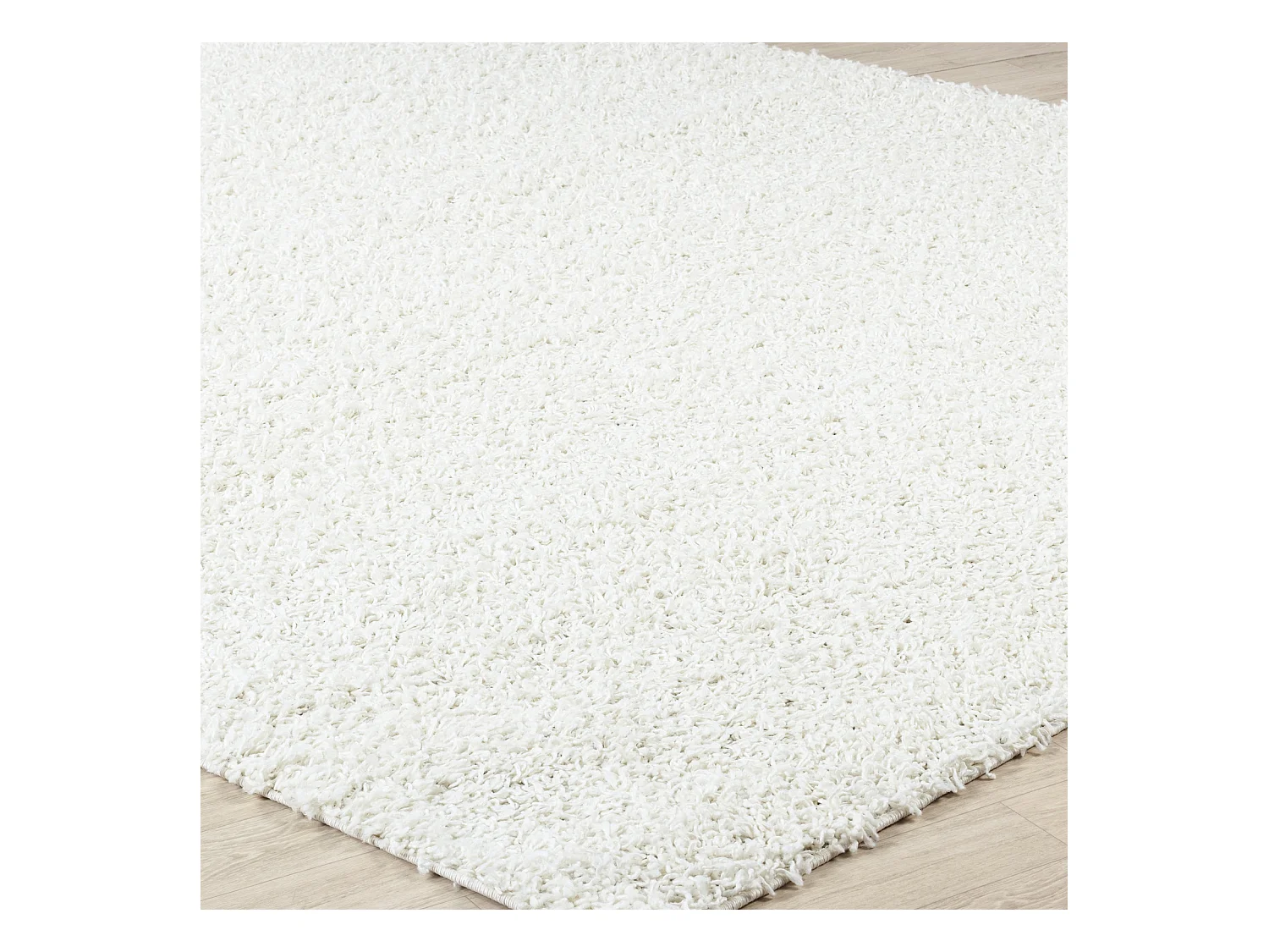 Tapis Shaggy Uni - Blanc - 80x150cm - LILLY