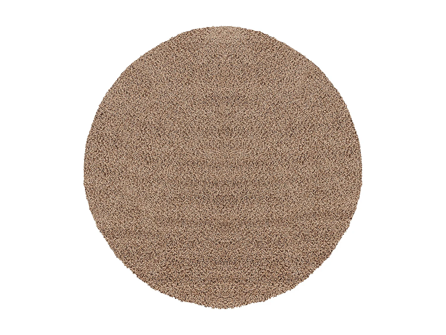 Rond Zacht Hoogpolig Shaggy Tapijt - Donkerbeige - Ø 160cm - LILLY