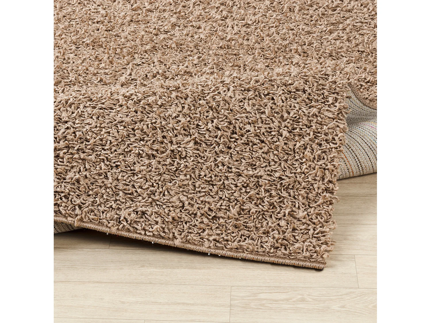 Rond Zacht Hoogpolig Shaggy Tapijt - Donkerbeige - Ø 160cm - LILLY