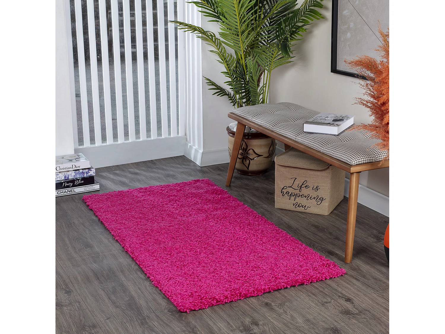 Zacht Hoogpolig Shaggy Tapijt - Roze - 80x150cm - LILLY