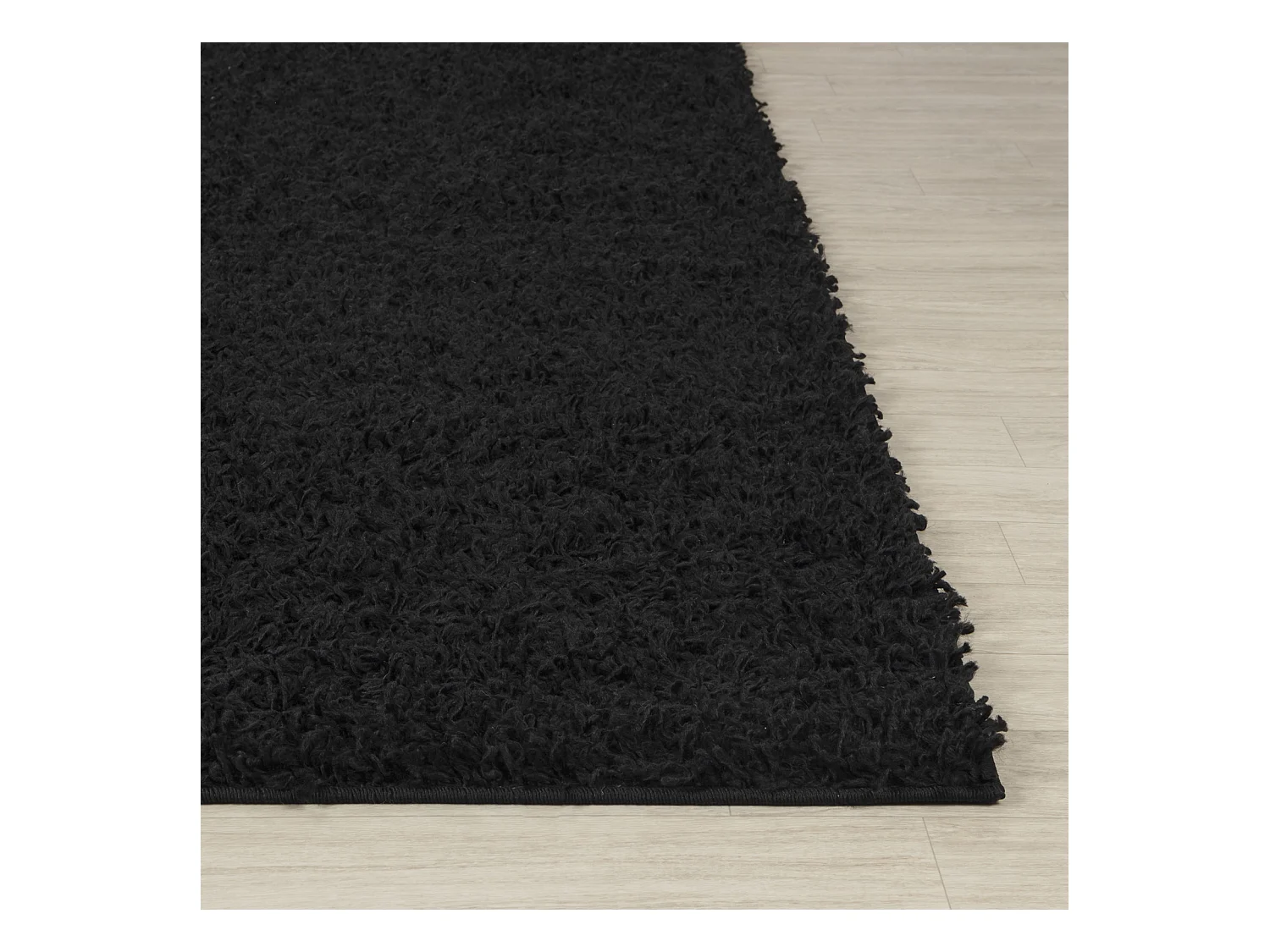 Tapis Shaggy Uni - Noir - 160x220cm - LILLY