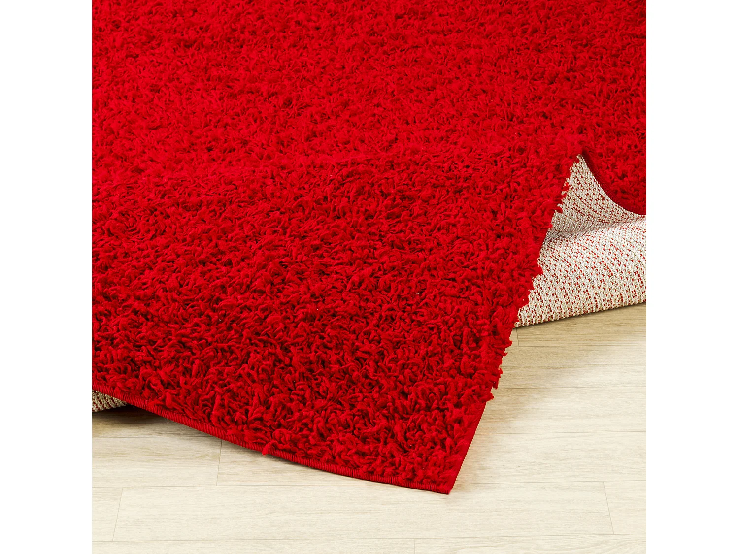Tapis Shaggy Uni - Rouge - 100x200cm - LILLY