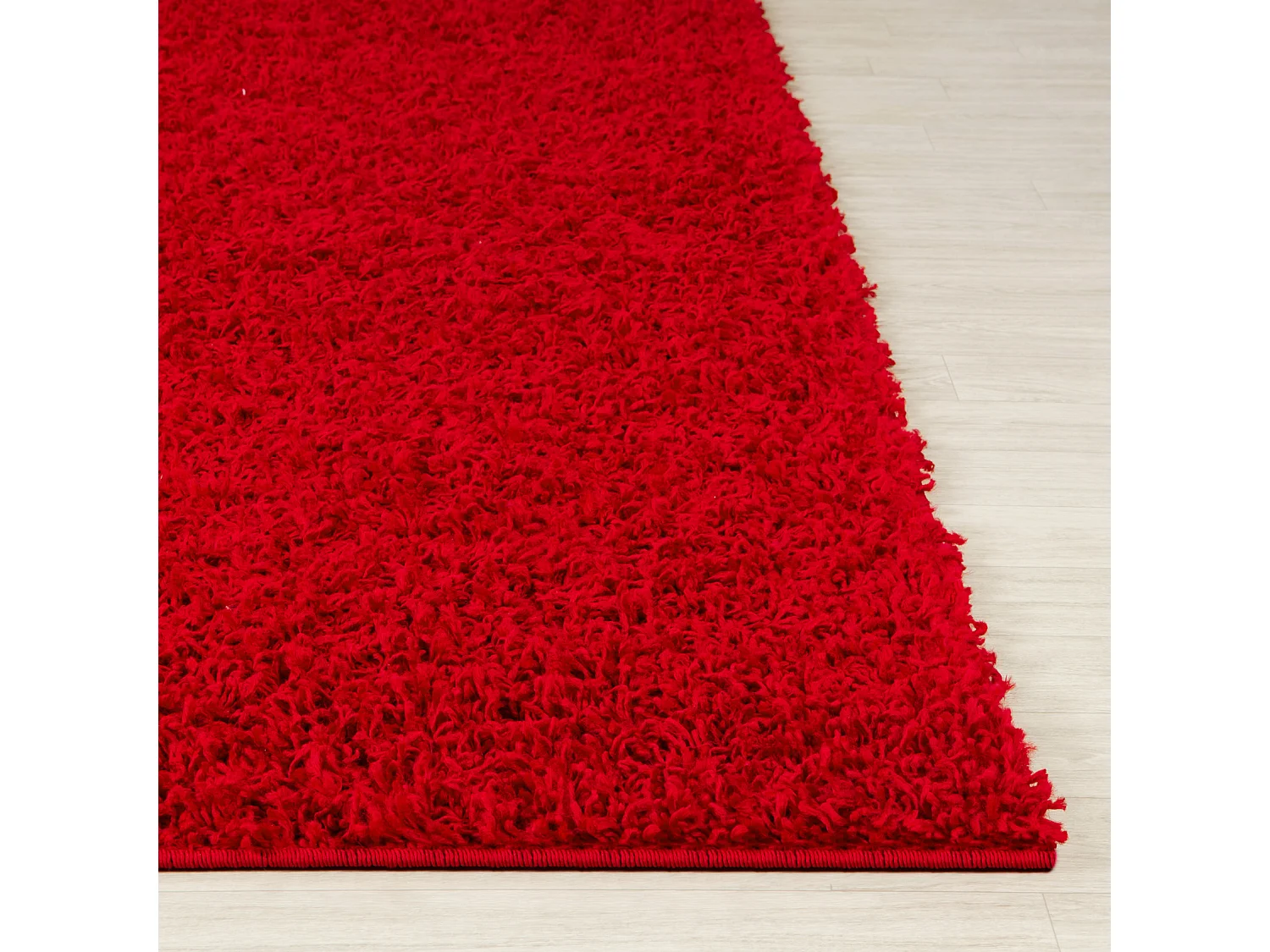 Tapis Shaggy Uni - Rouge - 100x200cm - LILLY