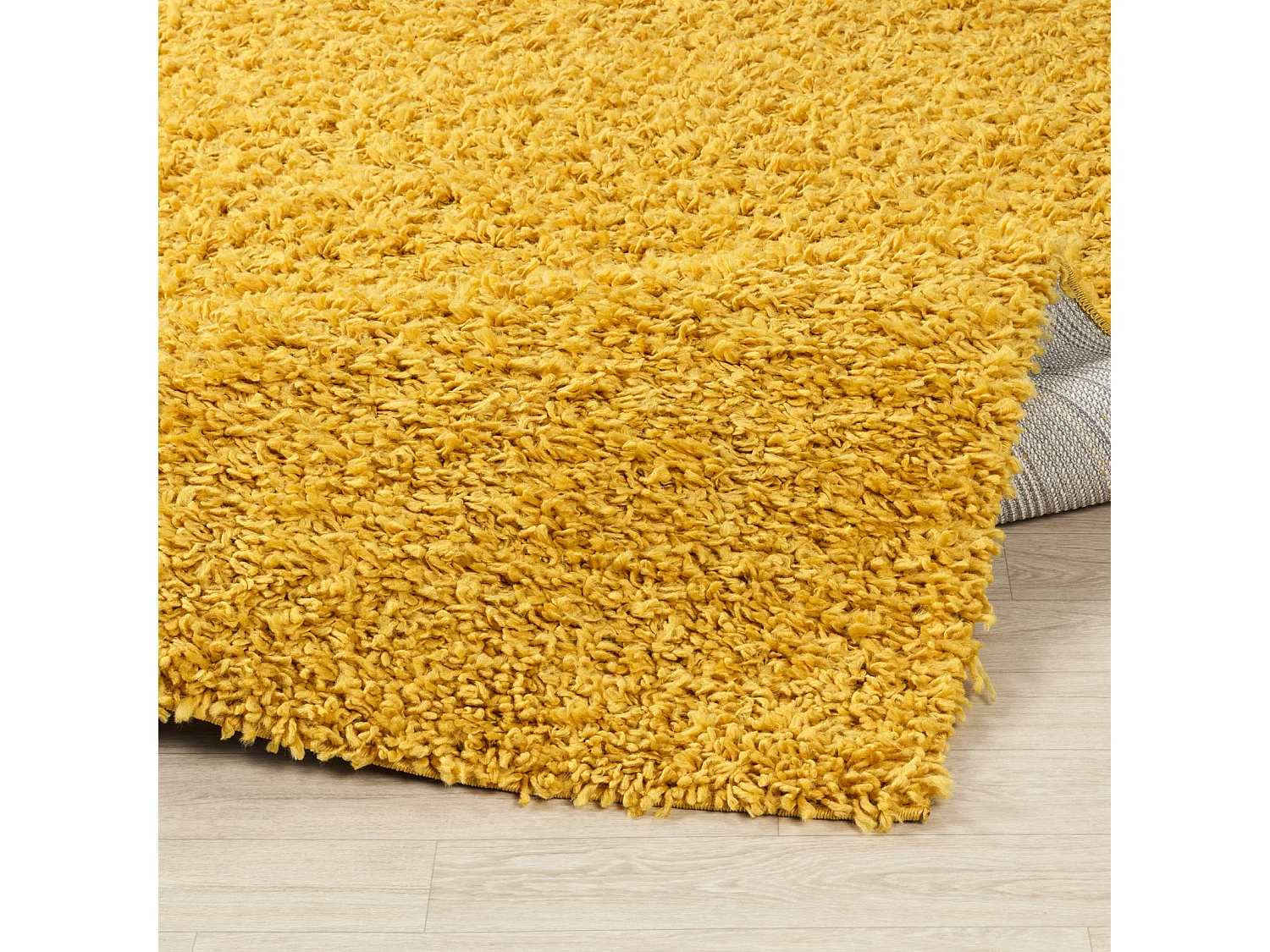 Tapis de Couloir Shaggy Uni - Jaune - 80x220cm - LILLY