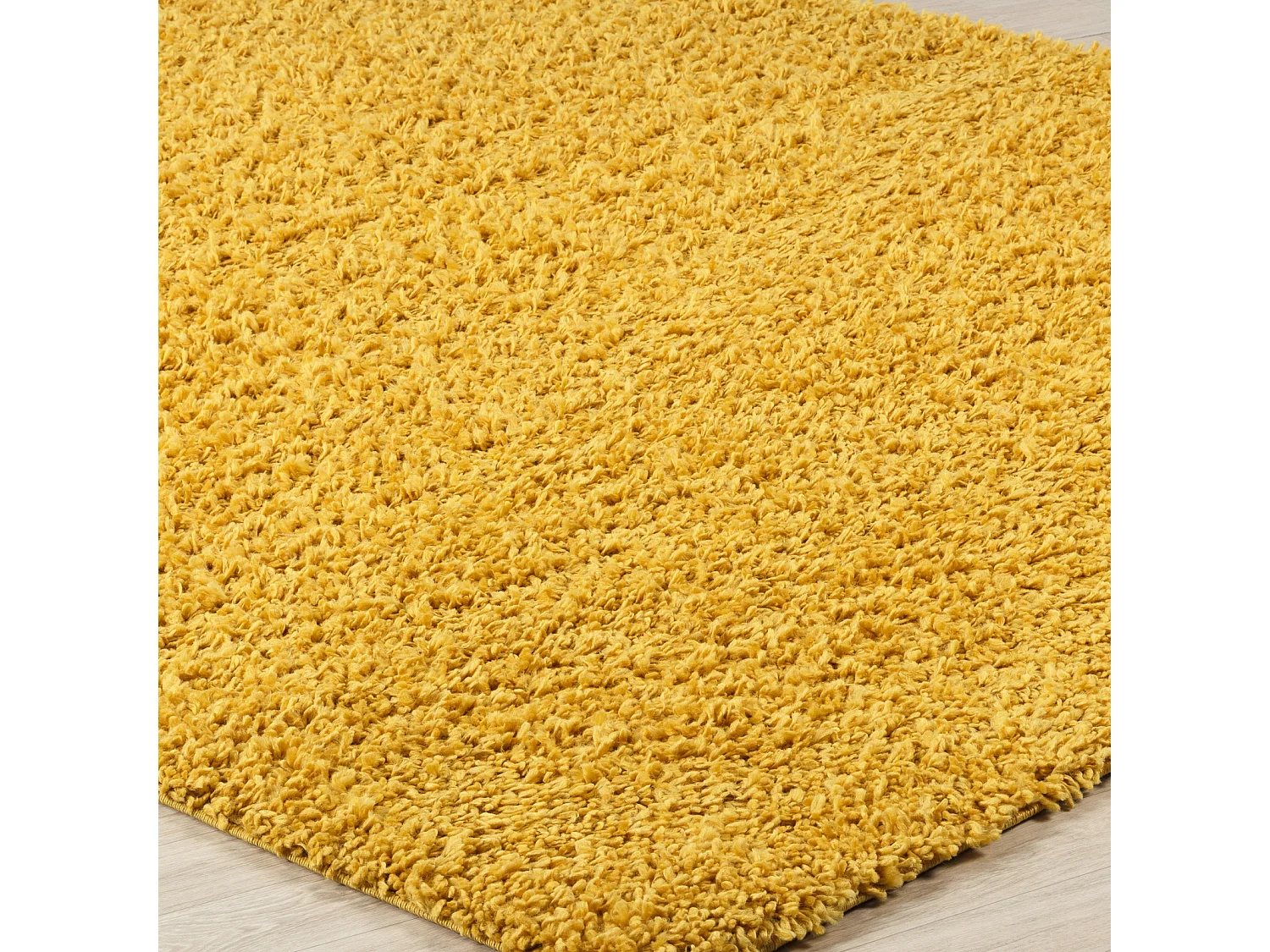 Tapis de Couloir Shaggy Uni - Jaune - 80x220cm - LILLY