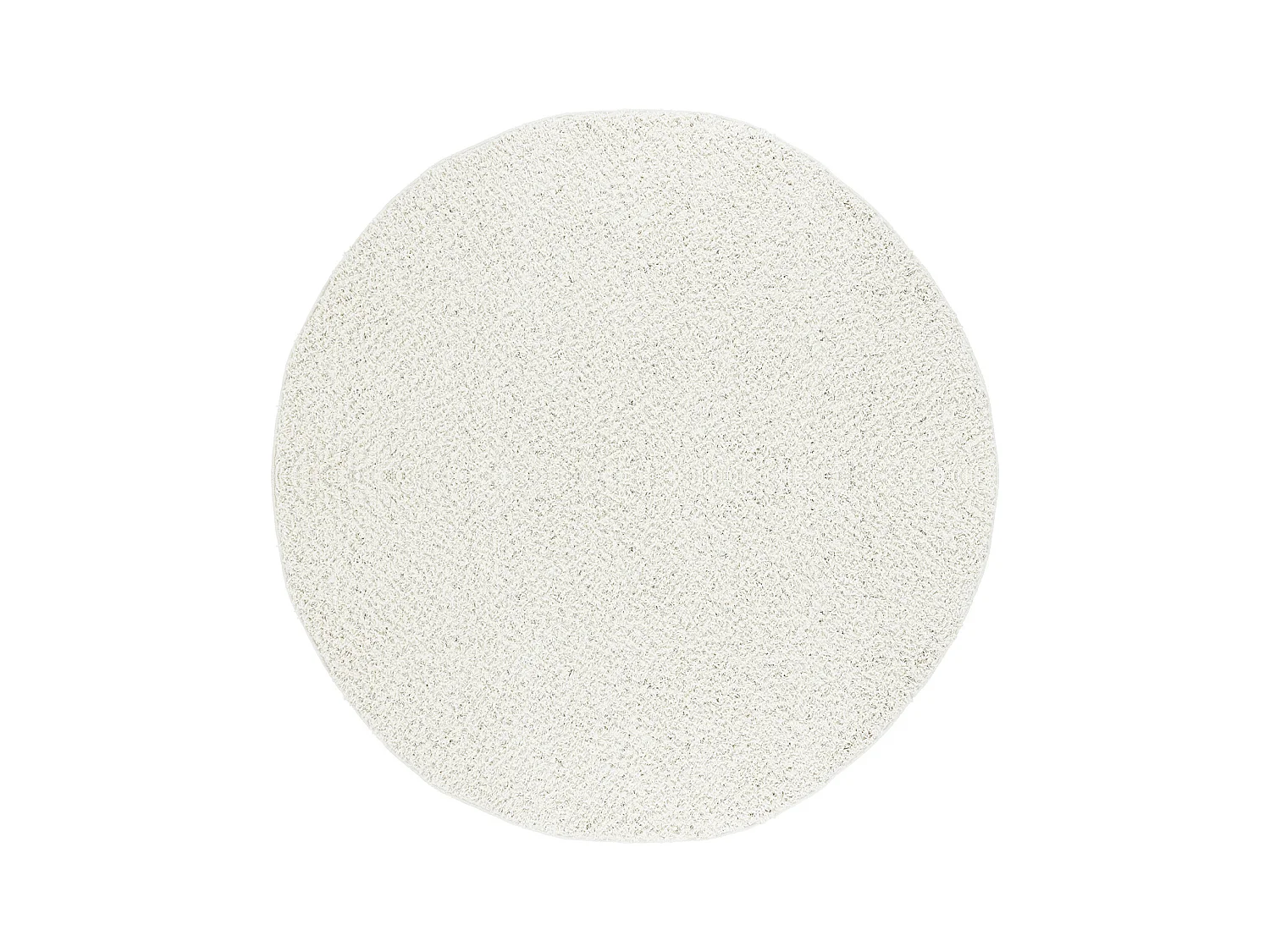 Tapis Rond Shaggy Uni - Blanc - Ø 120cm - LILLY