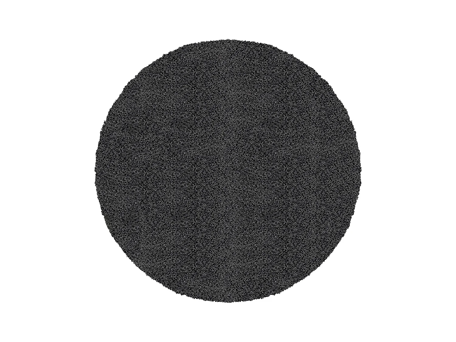 Tapis Rond Shaggy Uni - Gris Foncé - Ø 120cm - LILLY