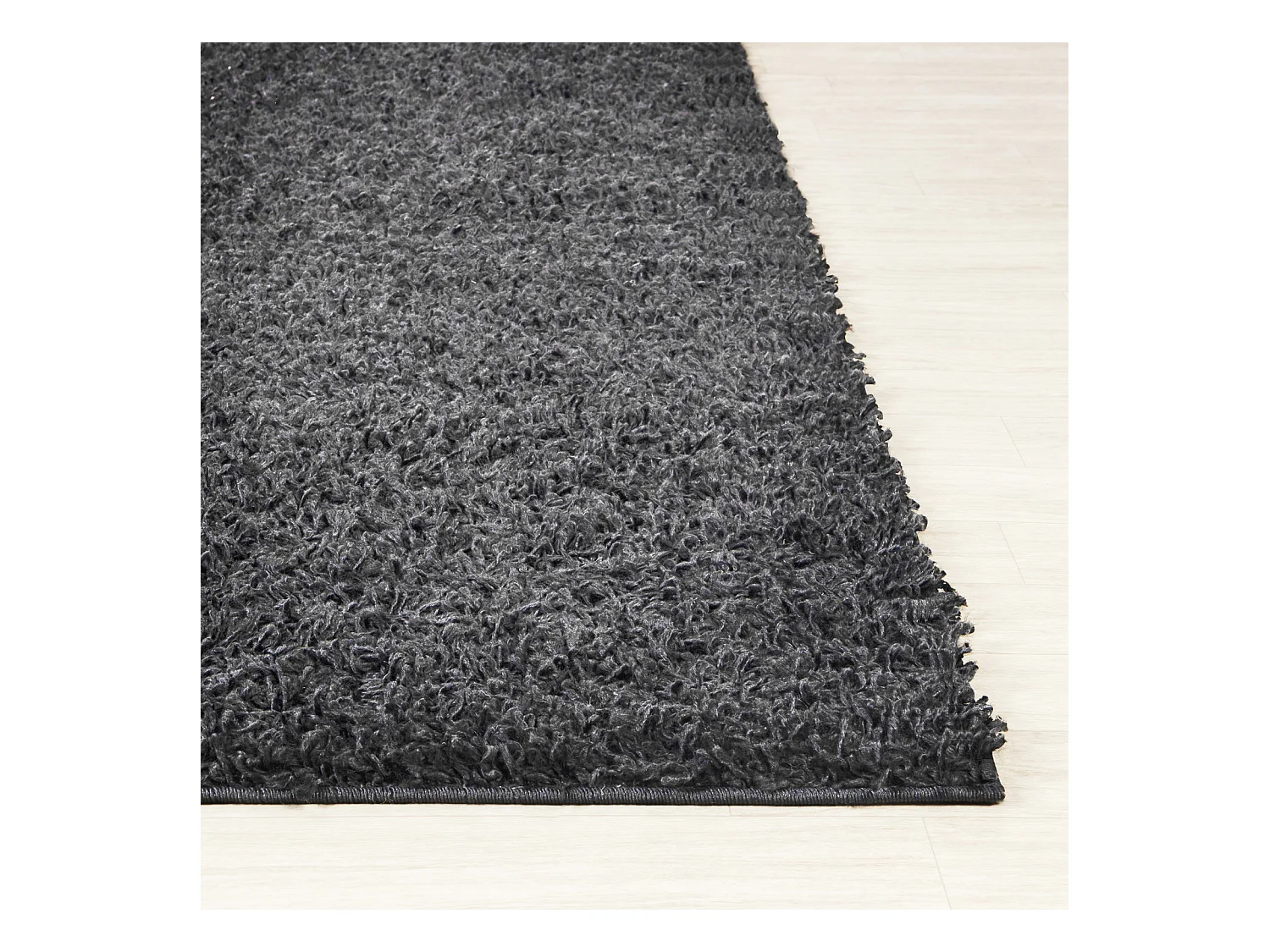Tapis de Couloir Shaggy Uni - Gris Foncé - 80x220cm - LILLY