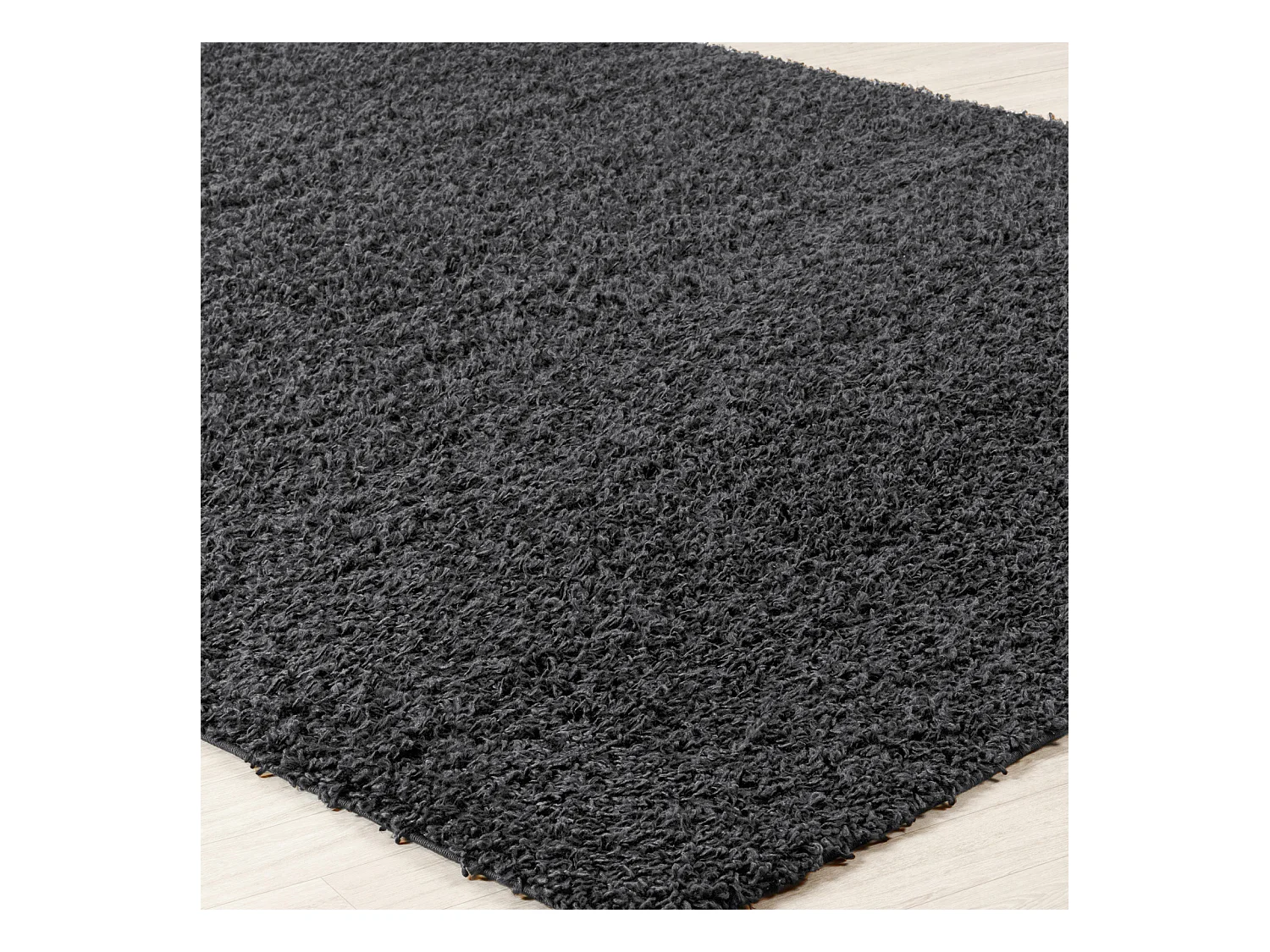 Tapis de Couloir Shaggy Uni - Gris Foncé - 80x220cm - LILLY