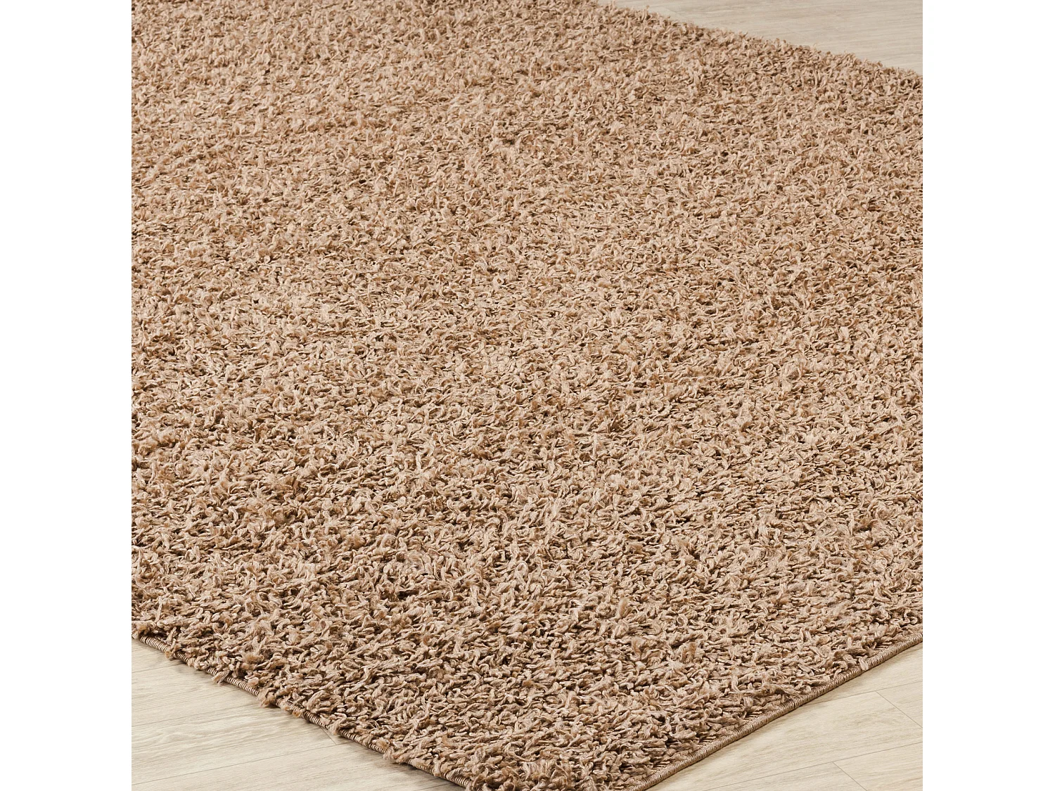 Tapis Rond Shaggy Uni - Beige Foncé - Ø 200cm - LILLY