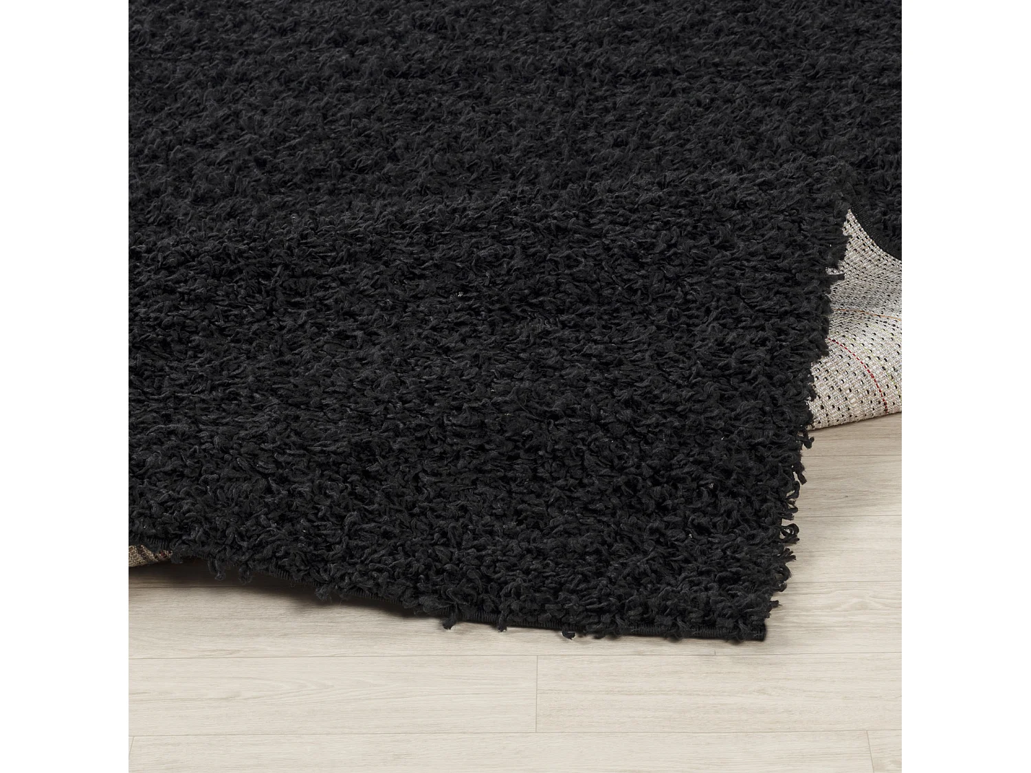 Tapis de Couloir Shaggy Uni - Noir - 80x220cm - LILLY