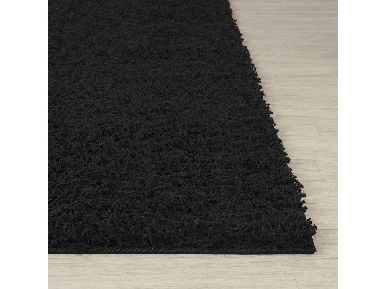 Tapis de Couloir Shaggy Uni - Noir - 80x220cm - LILLY