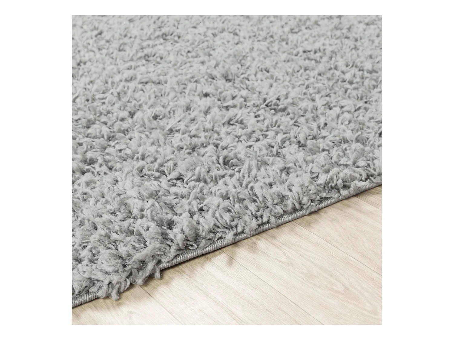 Tapis Rond Shaggy Uni - Gris - Ø 200cm - LILLY