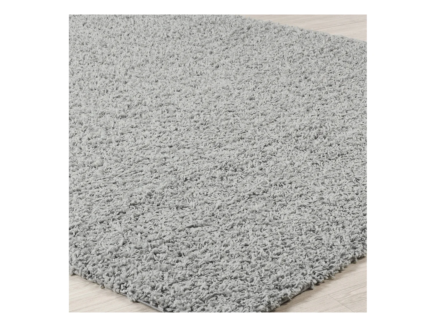 Tapis Rond Shaggy Uni - Gris - Ø 200cm - LILLY