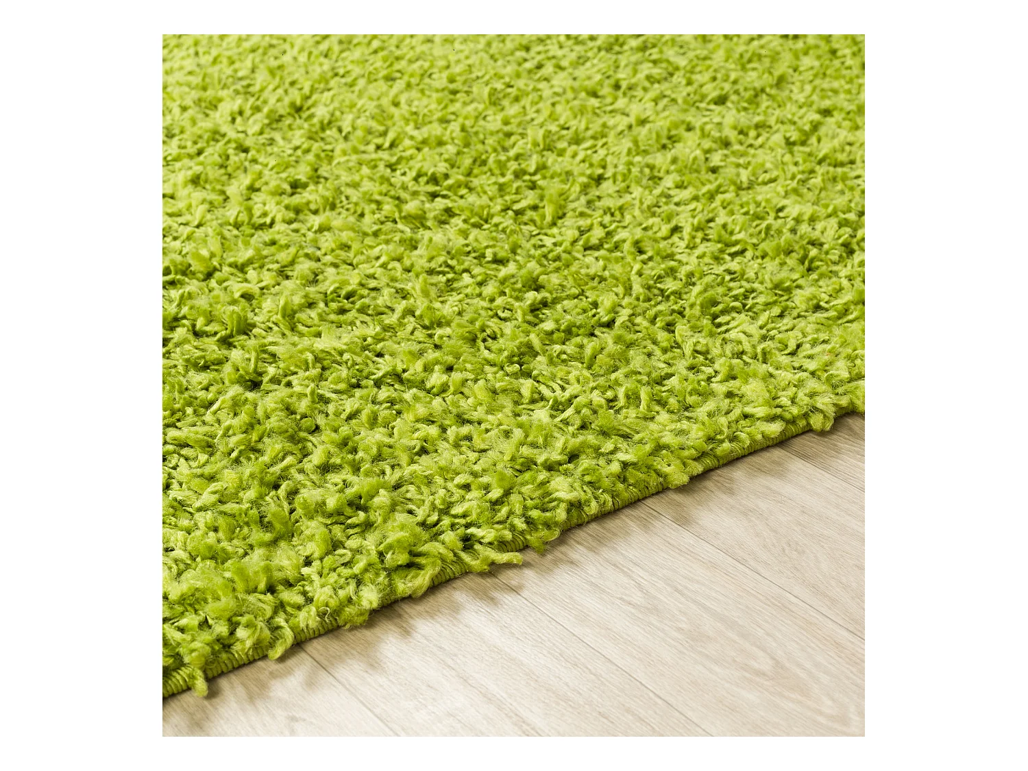Tapis de Couloir Shaggy Uni - Vert - 80x220cm - LILLY