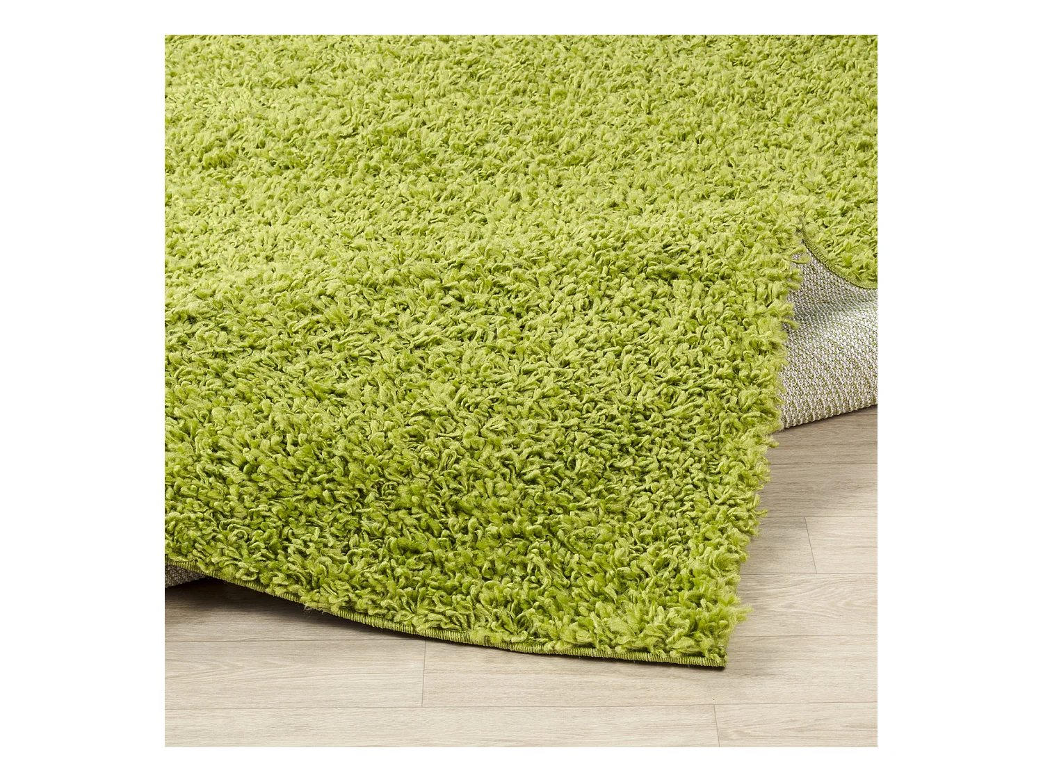 Tapis de Couloir Shaggy Uni - Vert - 80x220cm - LILLY