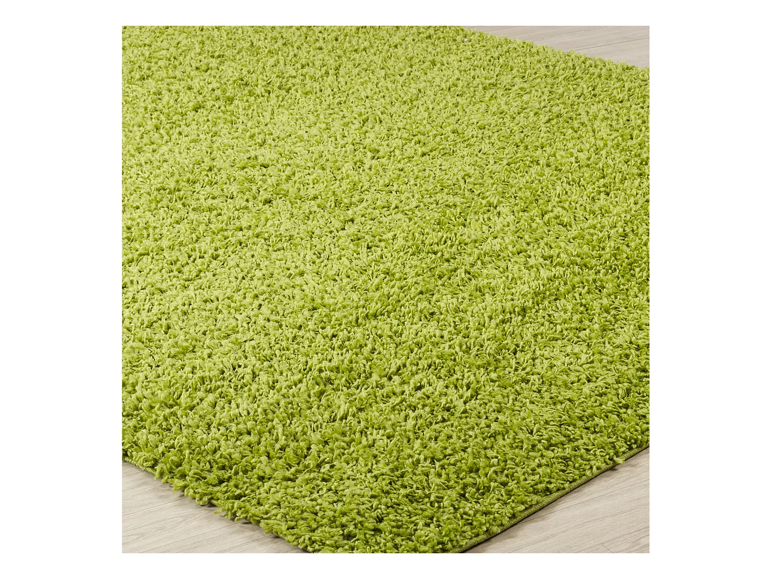 Tapis de Couloir Shaggy Uni - Vert - 80x220cm - LILLY