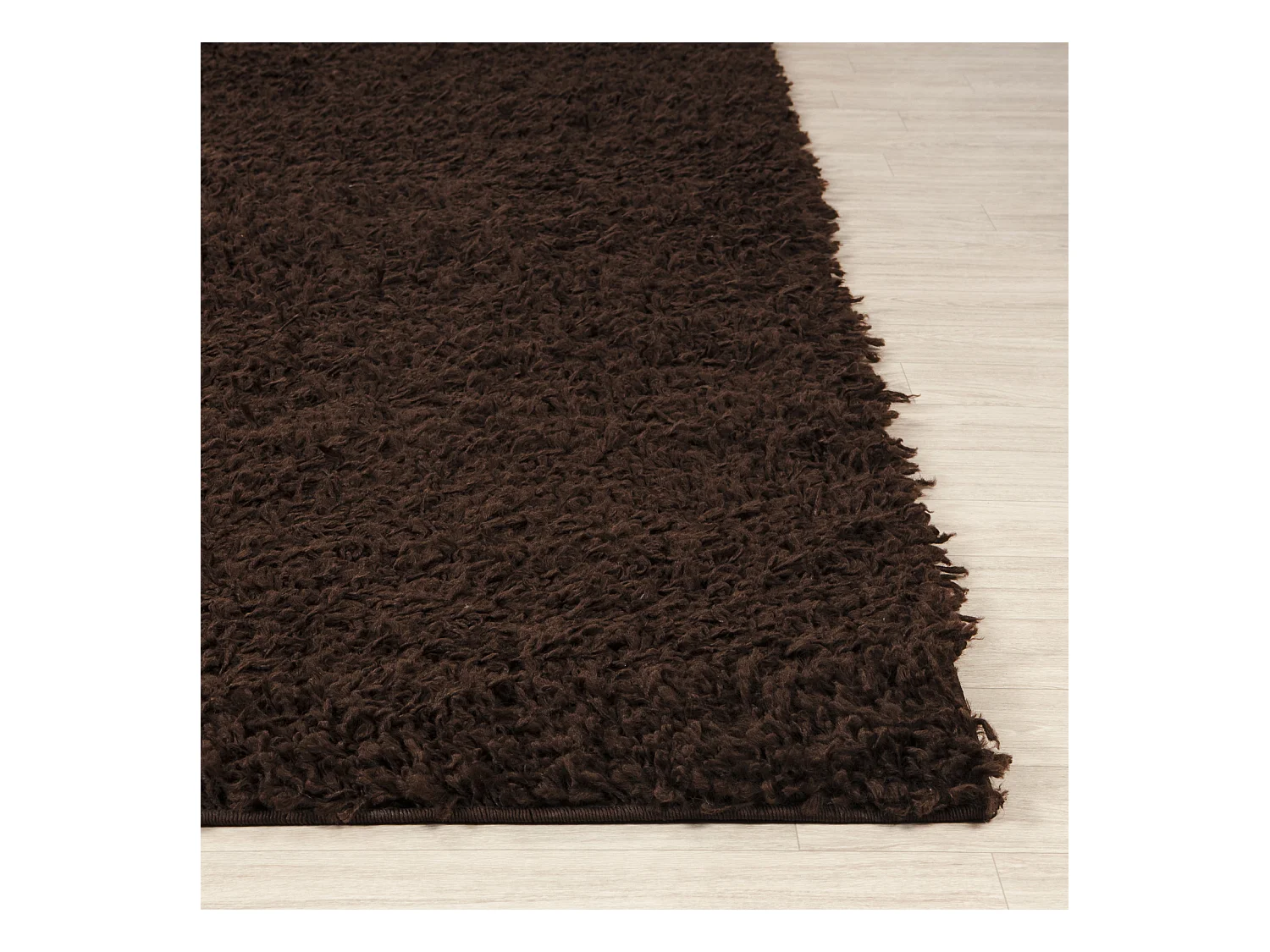 Tapis Shaggy Uni - Marron Foncé - 100x200cm - LILLY