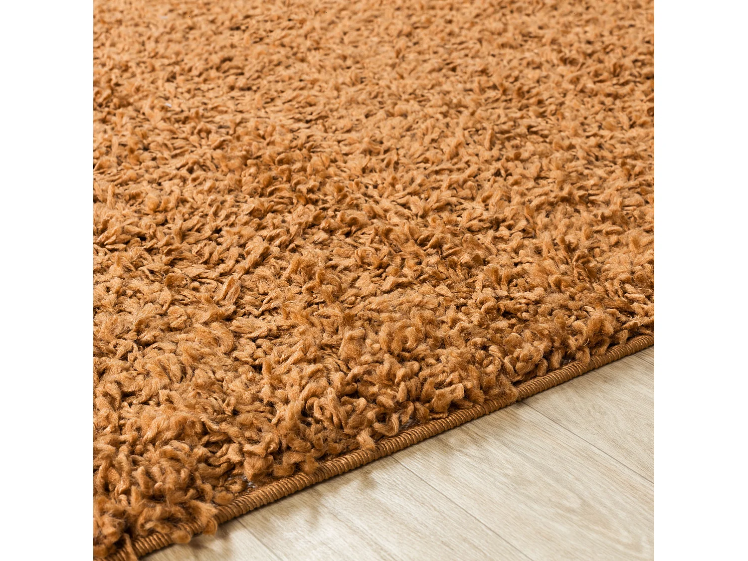 Tapis de Couloir Shaggy Uni - Terracotta - 80x220cm - LILLY