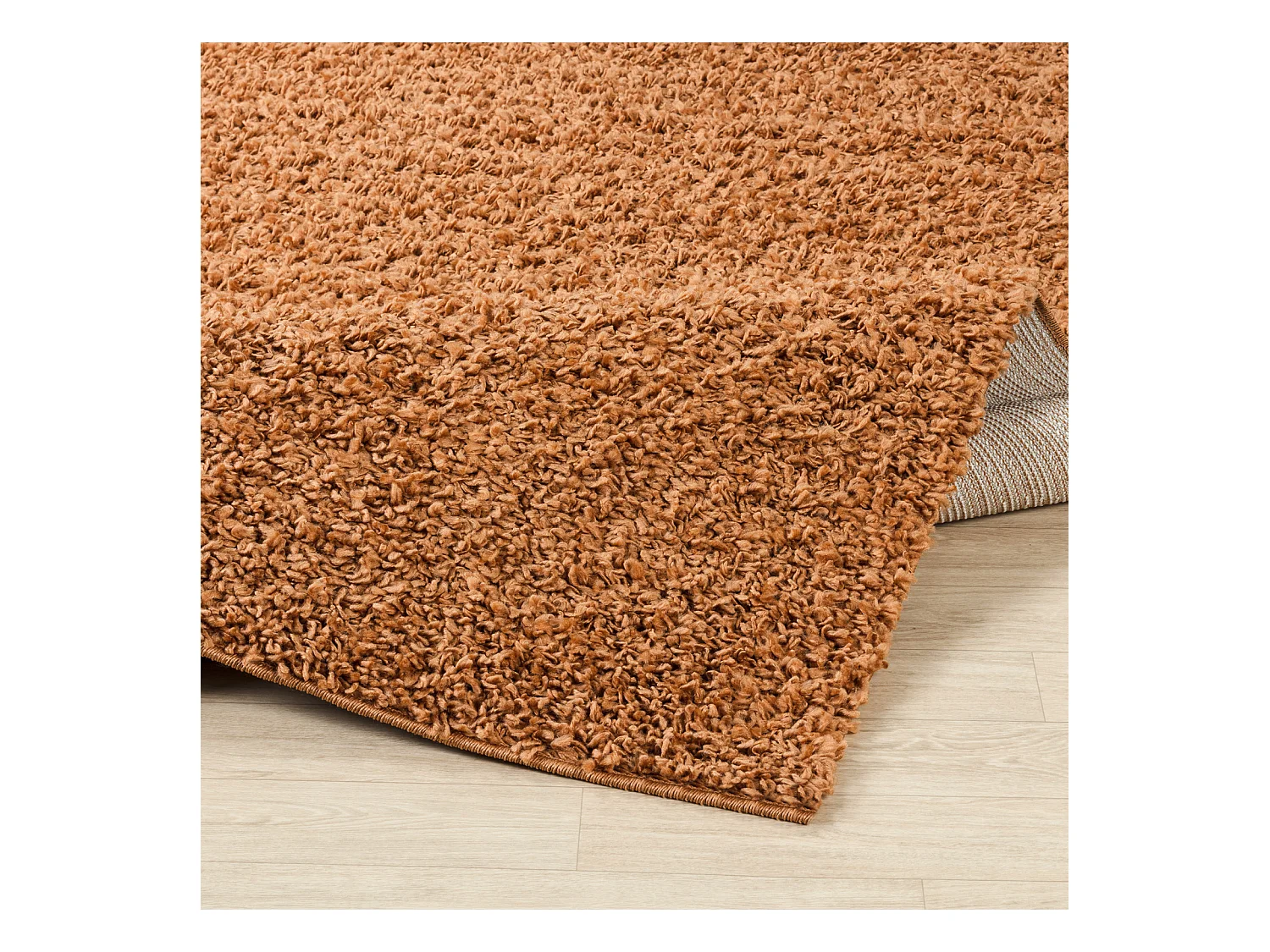 Tapis de Couloir Shaggy Uni - Terracotta - 80x220cm - LILLY