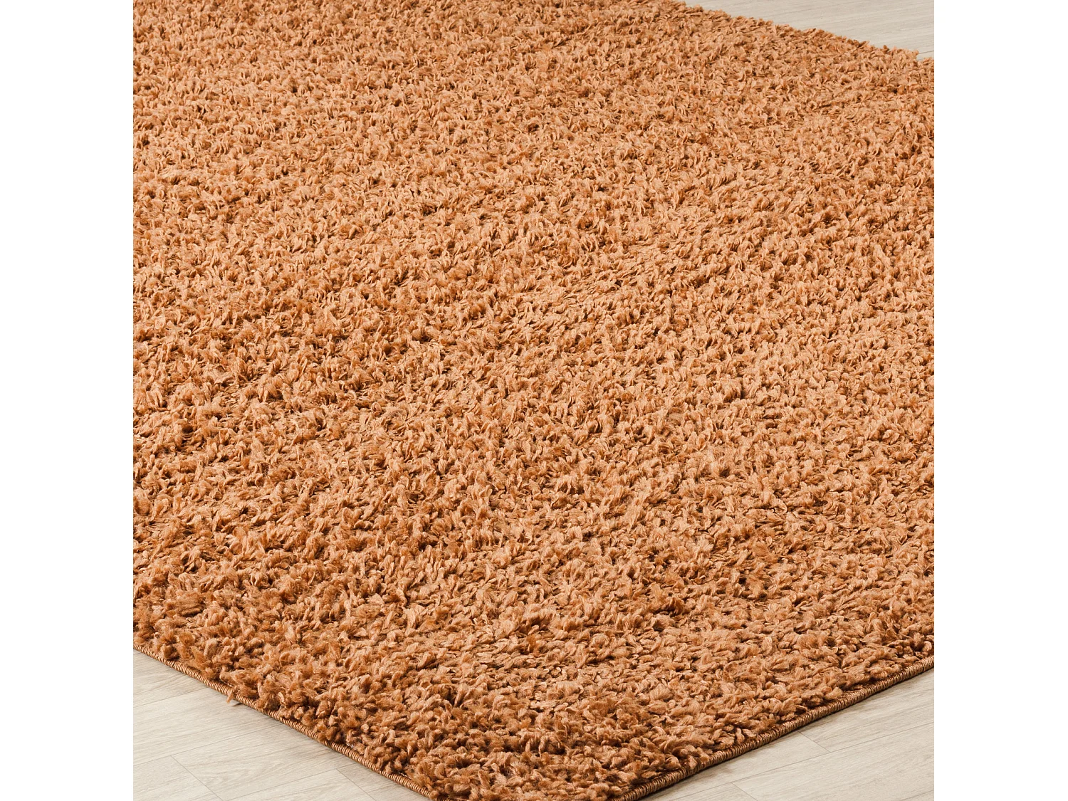 Tapis de Couloir Shaggy Uni - Terracotta - 80x220cm - LILLY