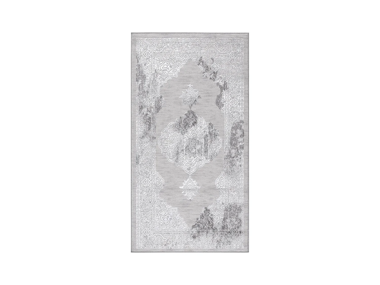 Vintage Oosters Tapijt - Wit/Grijs - 80x150cm - AZRA