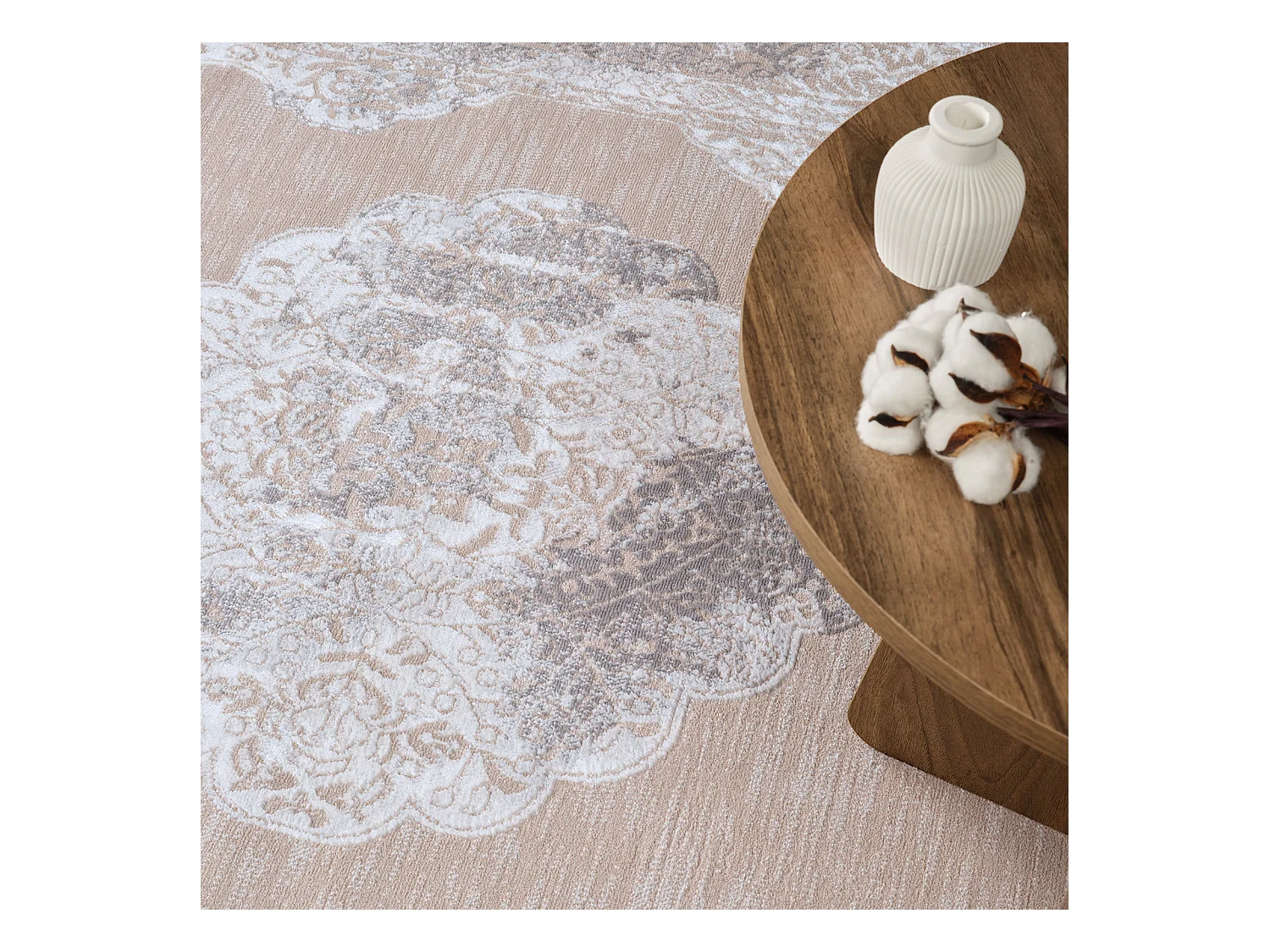 Vintage Oosters Tapijt - Beige/Wit - 120x170cm - AZRA