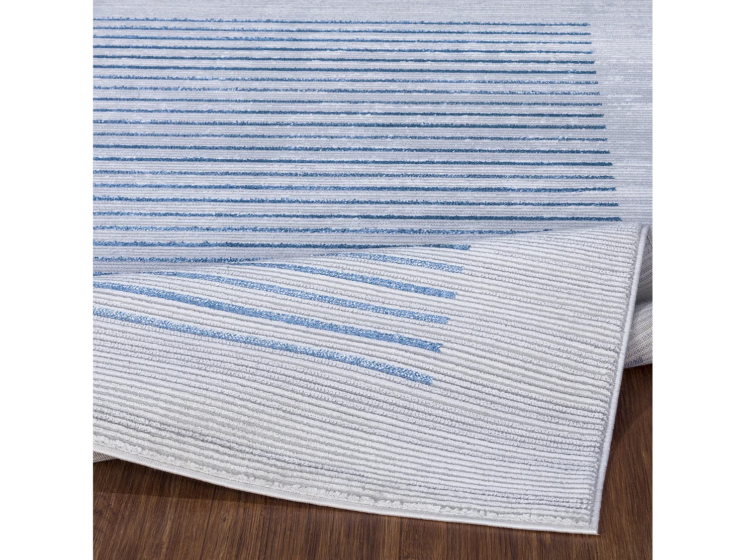 Scandinavisch Gestreept Tapijt - Blauw/Grijs - 120x170cm - KAYSA