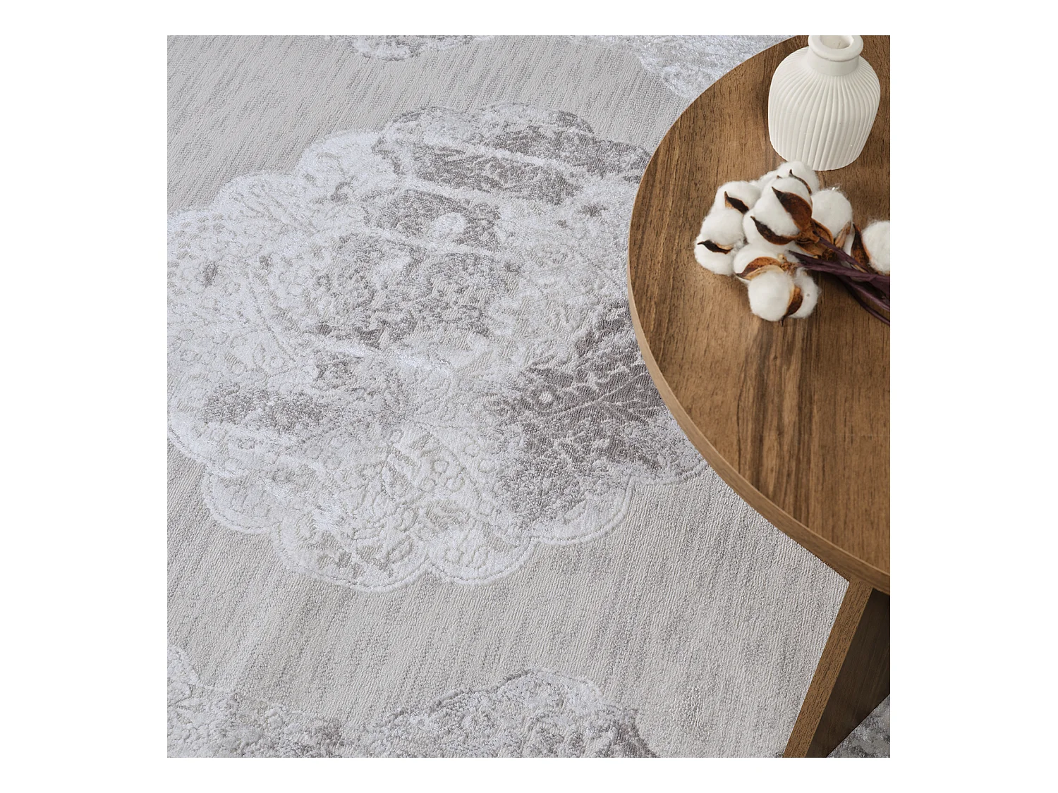 Vintage Orientalischer Teppich - Weiß/Grau - 160x213cm - AZRA