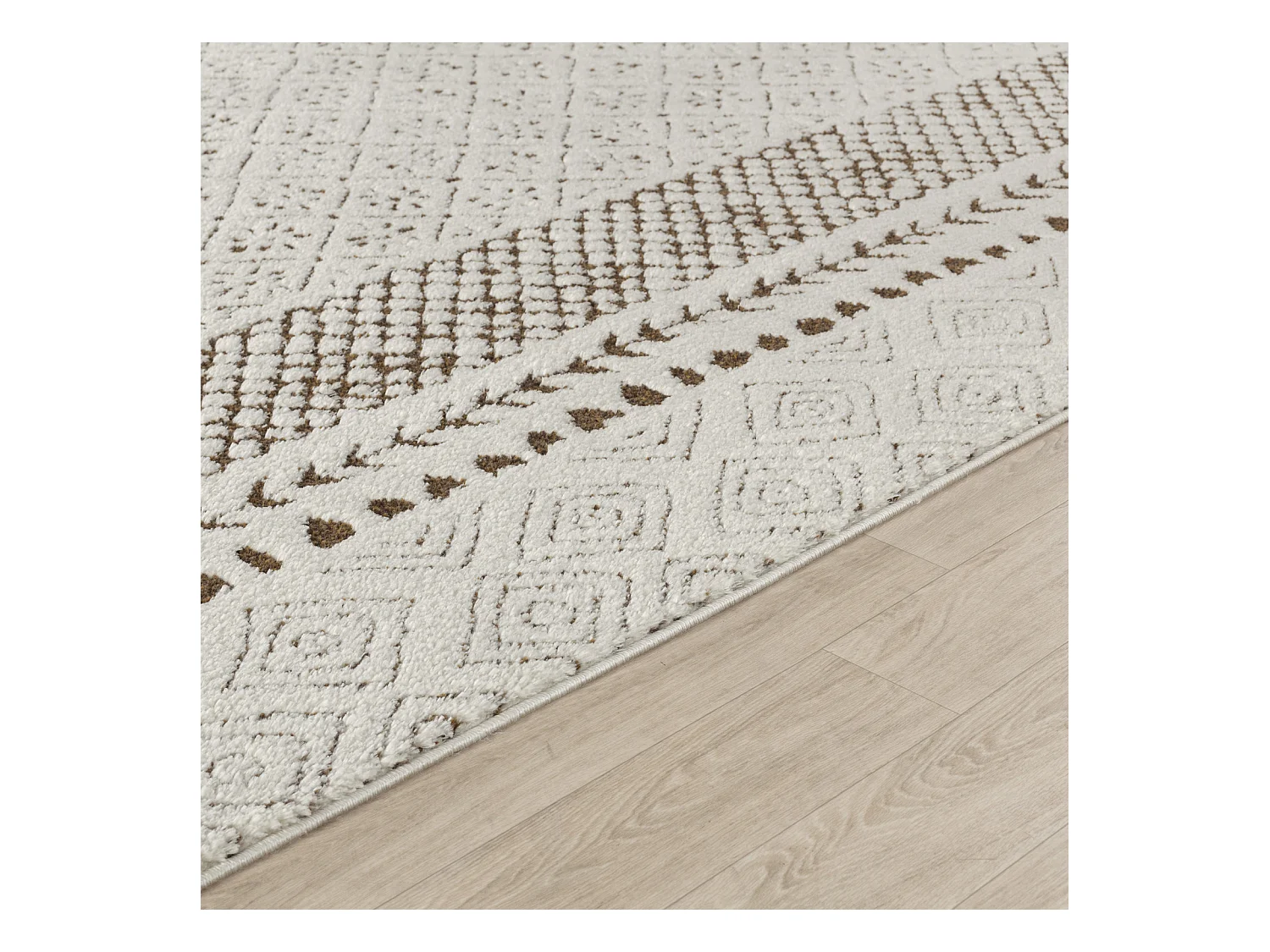 Skandinavischer Boho Teppich - Elfenbein/Terracotta - 200x275cm - AMBRE