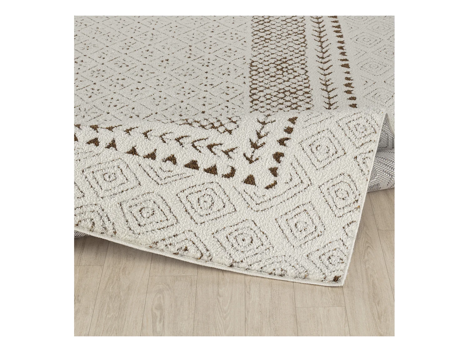 Skandinavischer Boho Teppich - Elfenbein/Terracotta - 200x275cm - AMBRE