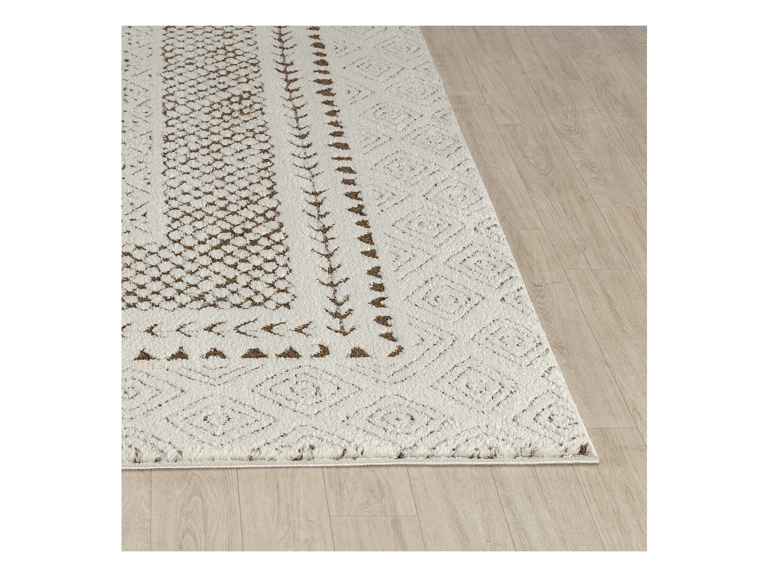 Skandinavischer Boho Teppich - Elfenbein/Terracotta - 200x275cm - AMBRE