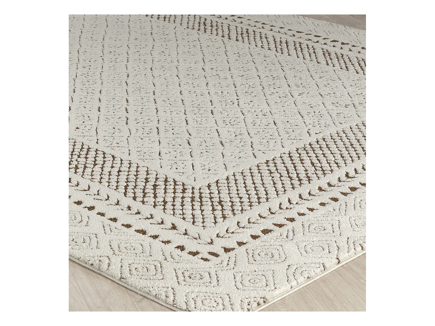 Skandinavischer Boho Teppich - Elfenbein/Terracotta - 200x275cm - AMBRE