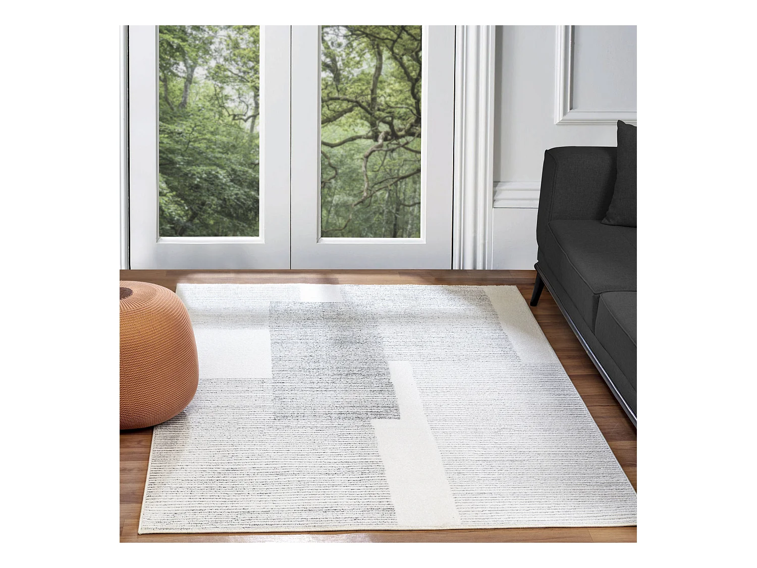 Modern Scandinavisch Tapijt - Wit/Grijs - 200x275cm - GINA