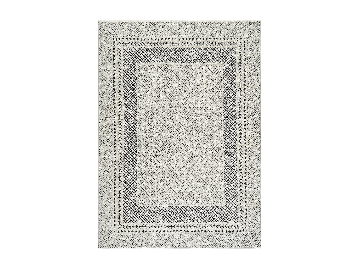 Scandinavisch Boho Tapijt - Ivoor/Zwart - 160x213cm - AMBRE