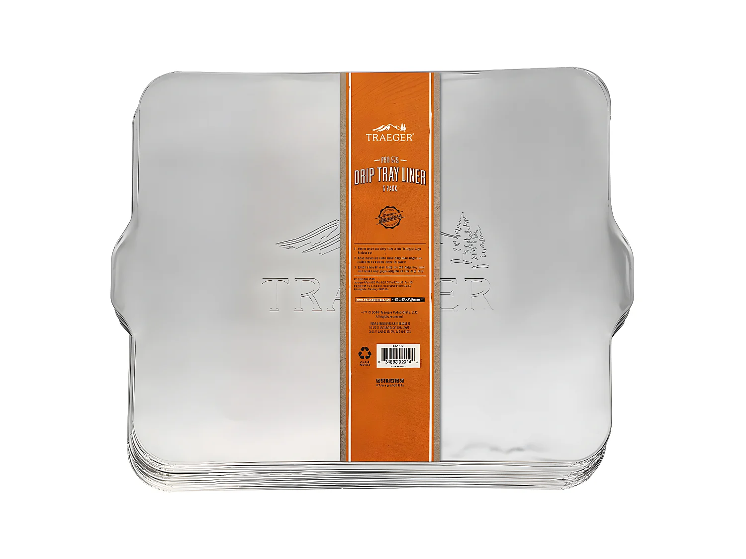 Lot de 5 plaques aluminium de récupération des graisses pour barbecue à pellets Pro 575 - Traeger