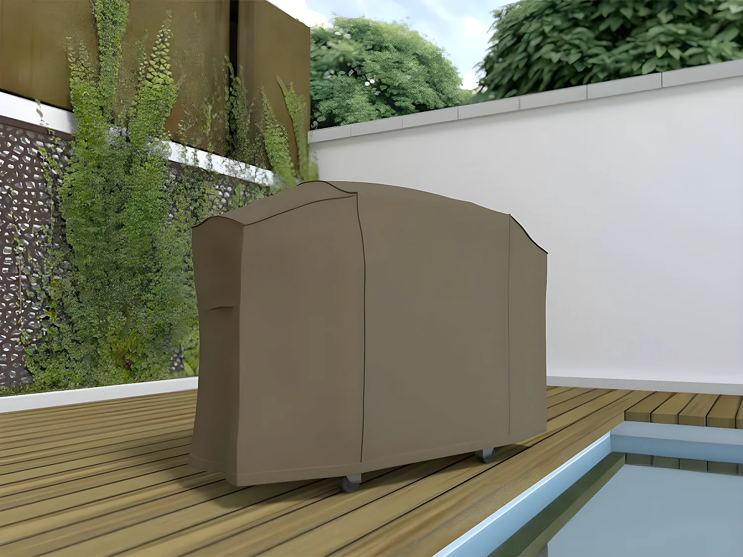 Housse de protection barbecue grand modèle COVERTOP - Taupe - 170 x 70 x 115 cm