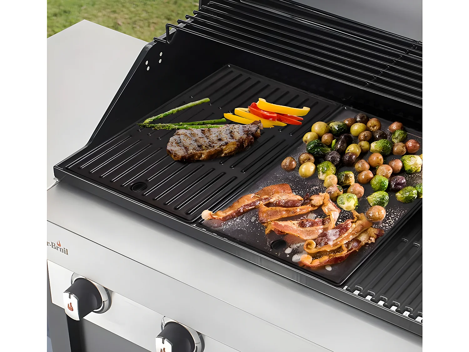 Plancha en fonte 43,5 x 26 cm pour barbecue 4 brûleurs Char-Broil