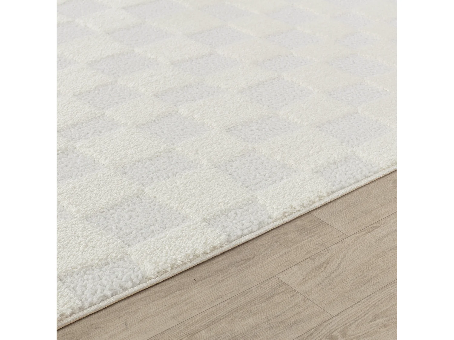 Tapis Scandinave à Carreaux - Ivoire - 200x275cm - IRINA
