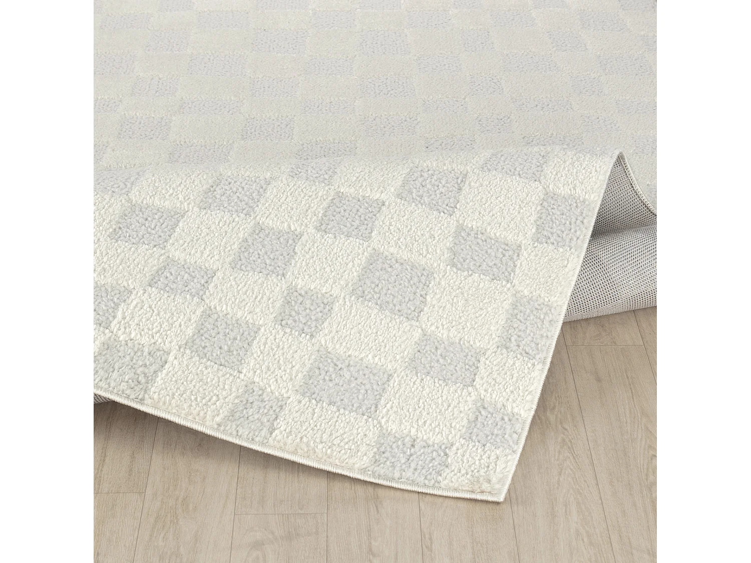 Tapis Scandinave à Carreaux - Ivoire - 200x275cm - IRINA