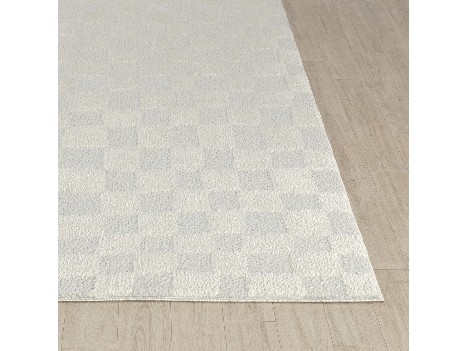 Tapis Scandinave à Carreaux - Ivoire - 200x275cm - IRINA