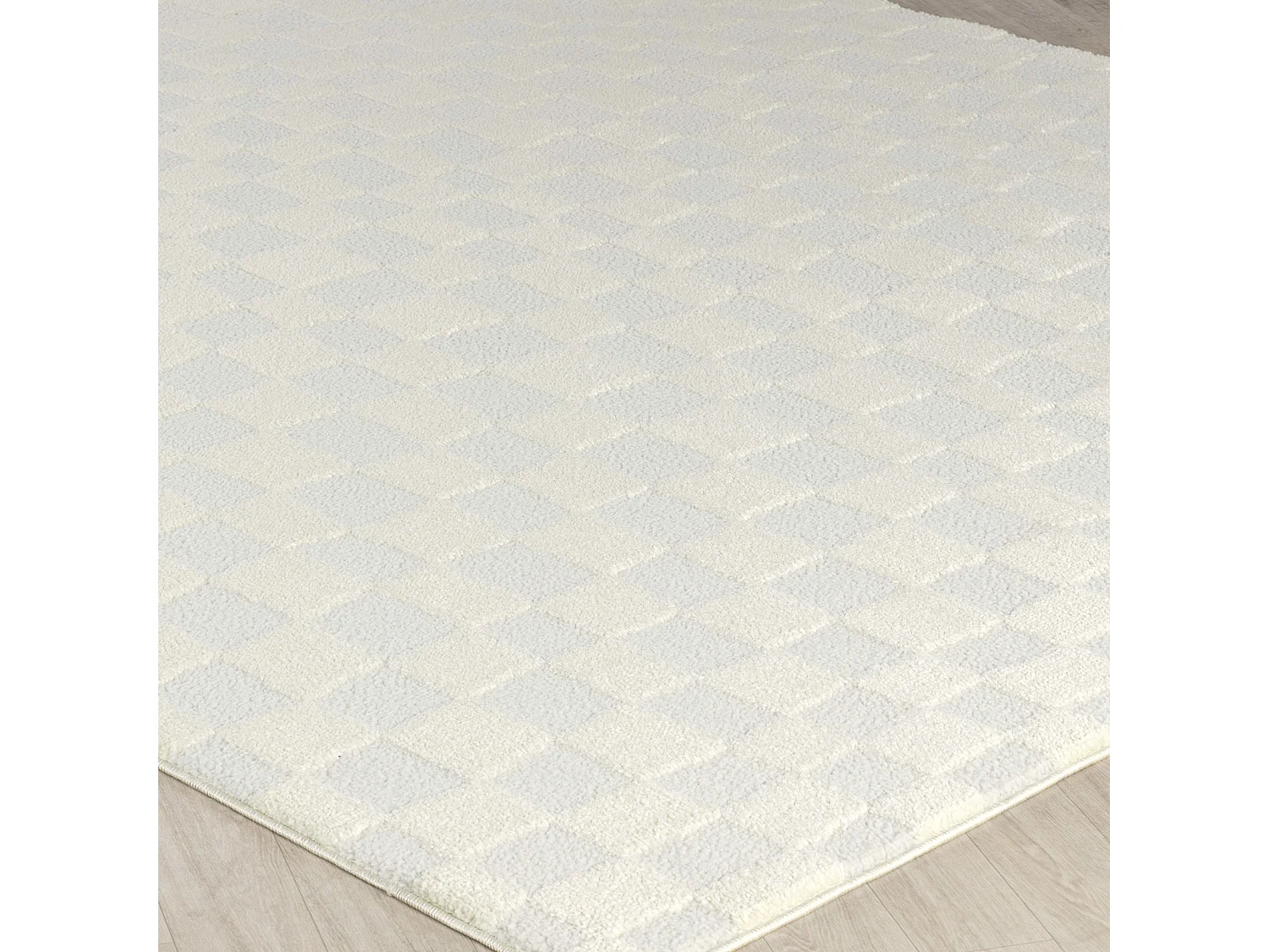 Scandinavisch Tapijt met Ruiten - Ivoor - 160x213cm - IRINA