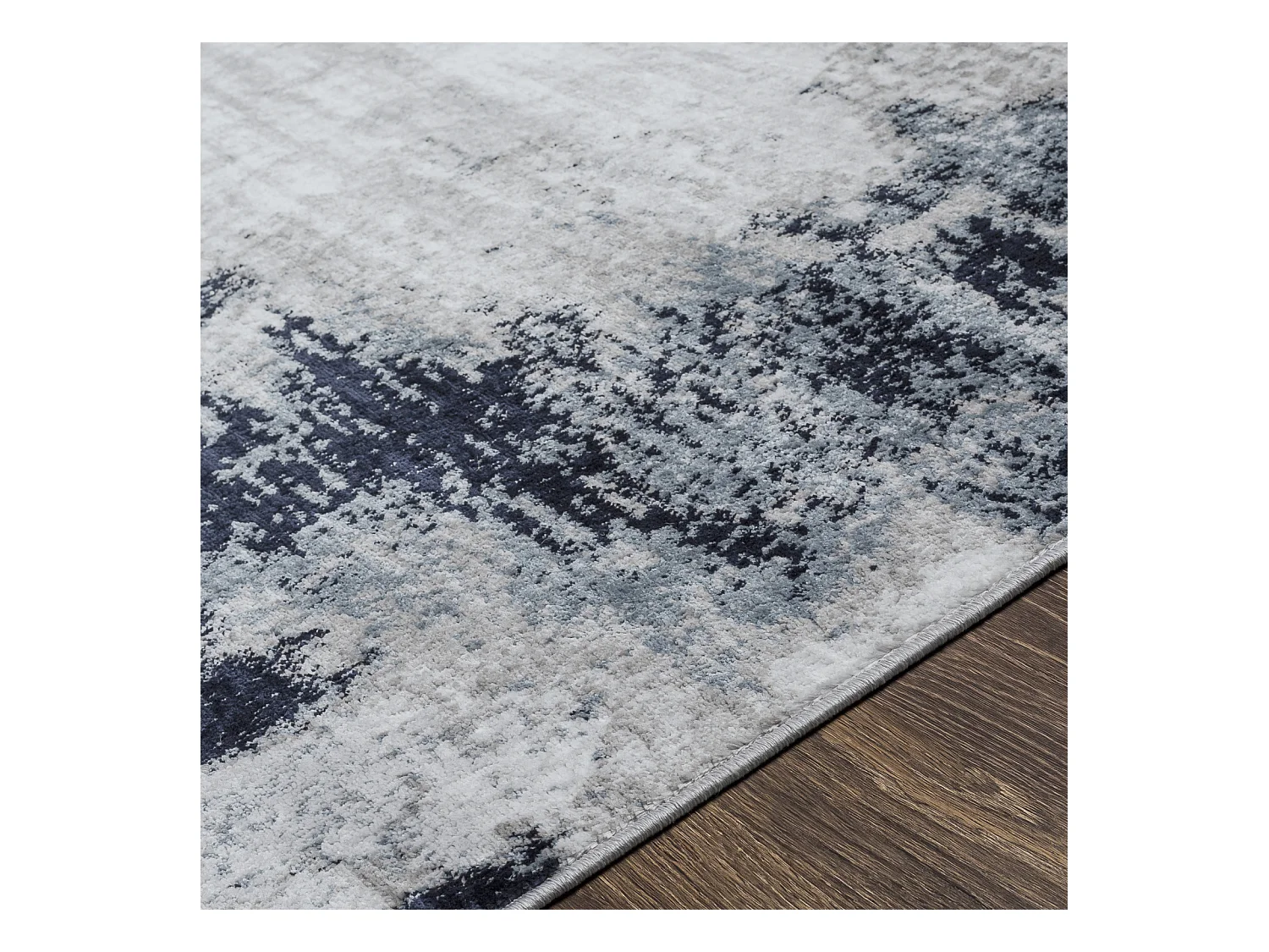 Rond Modern Abstract Tapijt - Blauw/Grijs - Ø 160cm - GIULIA