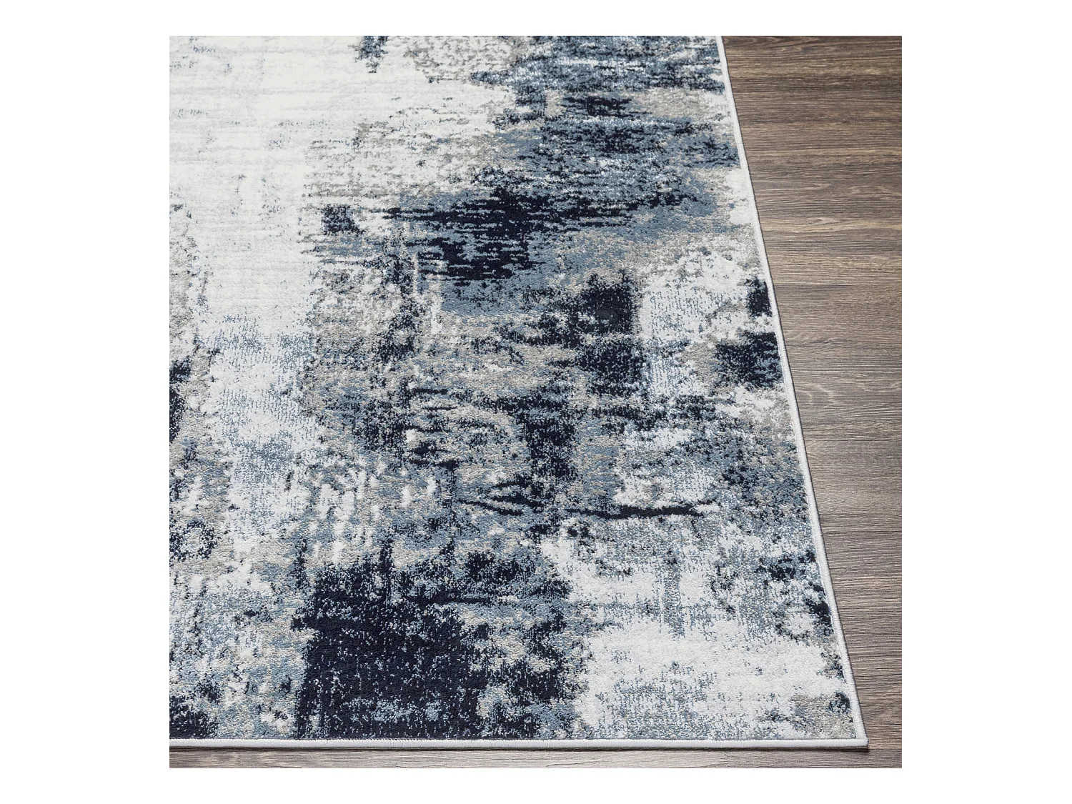 Rond Modern Abstract Tapijt - Blauw/Grijs - Ø 160cm - GIULIA